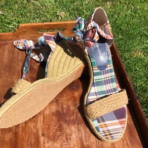 Wedged Tommy Hilfiger madras espadrilles